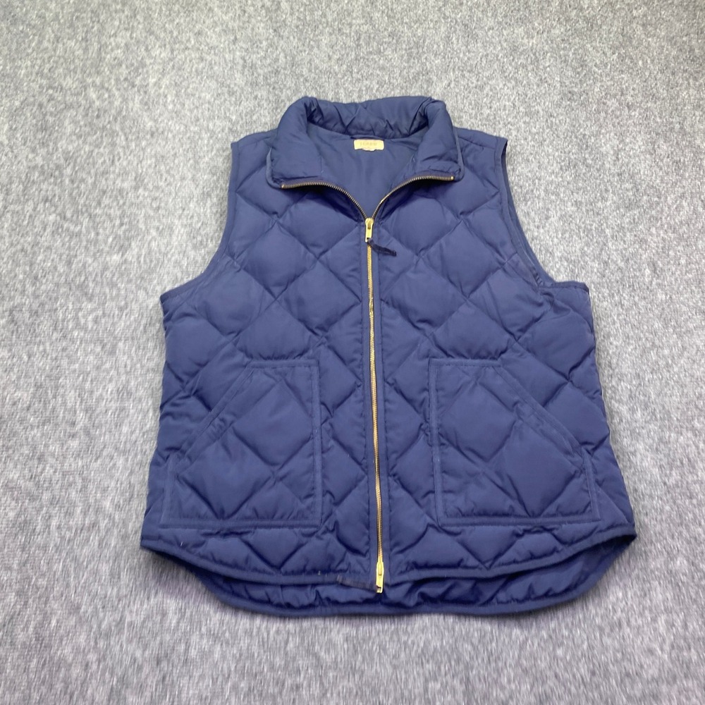 J.Crew Womens Navy Blue Quilted Down Puffer Vest Style 92465 Size M Grunge